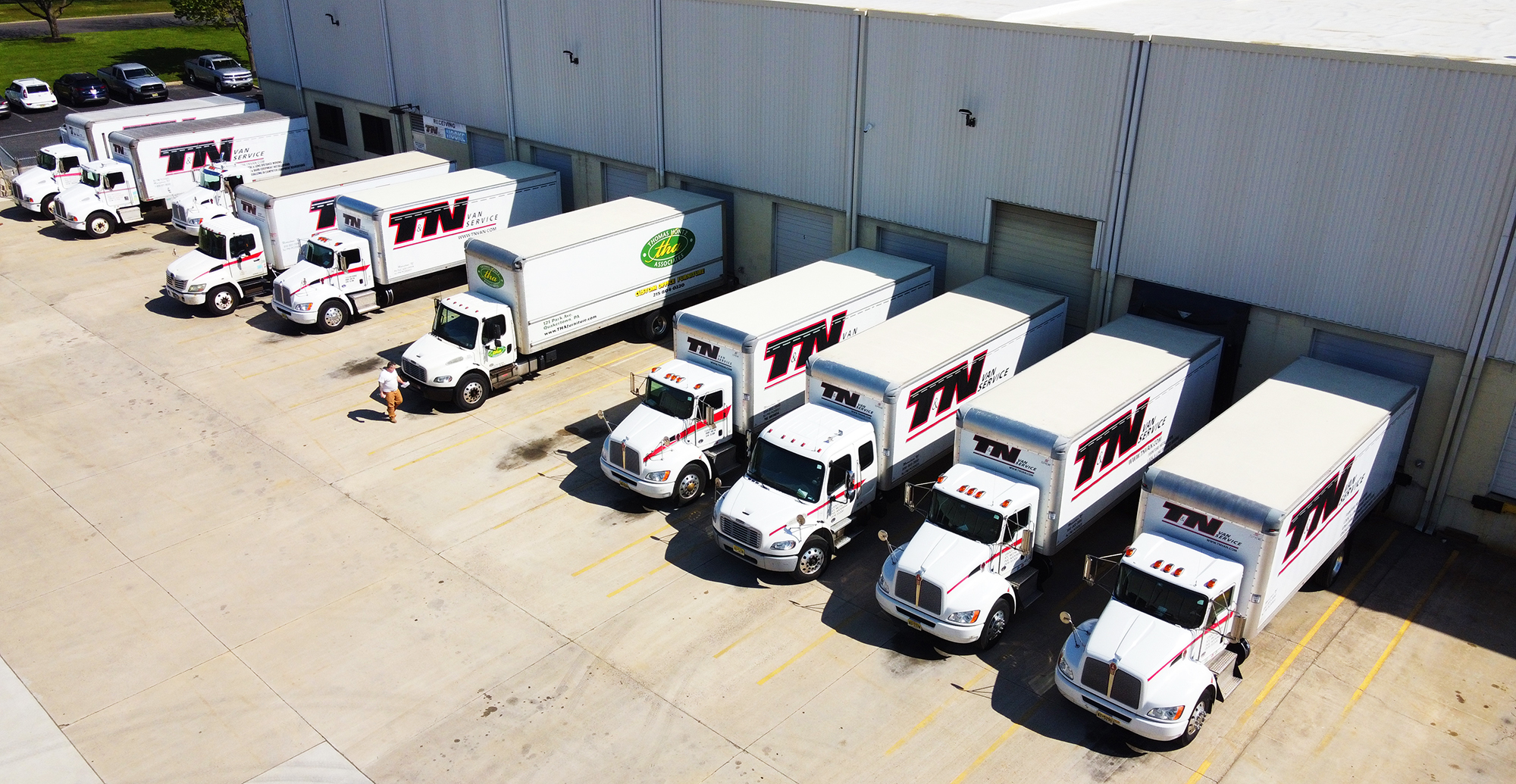 Branded Trucks with Logo at the parking lot